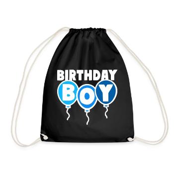 Birthday Boy Geburtstagskind - Turnbeutel - Schwarz - Vorne