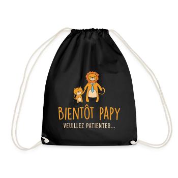 Bientôt Papy, Cadeau Grand-père, Papi, Futur Papy - Sac de sport léger - noir - Devant