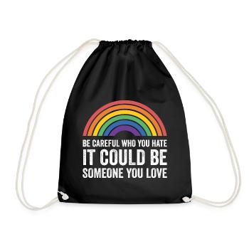 Mois de la fierté LGBT - Faites attention à qui vous détestez, c’est Cou - Sac de sport léger - noir - Devant