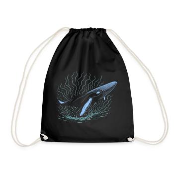 Grande baleine - Sac de sport léger - noir - Devant