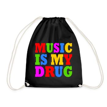 music is my drug - Sac de sport léger - noir - Devant