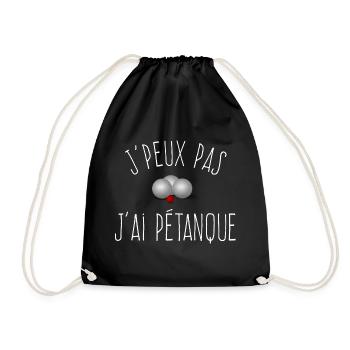J'peux pas j'ai Pétanque - Boules de Pétanque - Sac de sport léger - noir - Devant