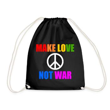 Make love not war - Drawstring Bag - black - Front