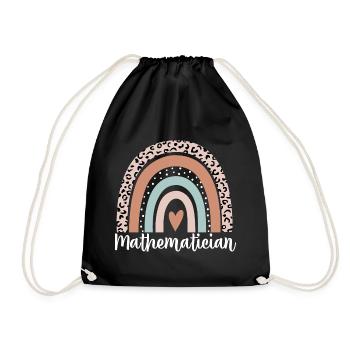 Mathematician Rainbow Leopard Funny Mathematician - Drawstring Bag - black - Front
