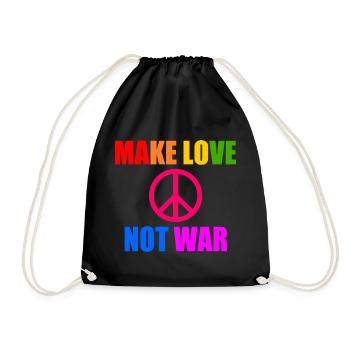 Make love not war - Drawstring Bag - black - Front