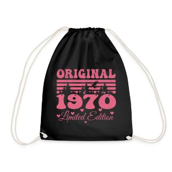 54. Geburtstagsgeschenk 1970 Frau | Geboren 1970 - Turnbeutel - Schwarz - Vorne