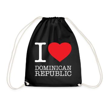 I LOVE DOMINICAN REPUBLIC Dominikanische Republik - Turnbeutel - Schwarz - Vorne