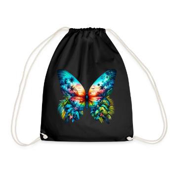 Schmetterling - Turnbeutel - Schwarz - Vorne