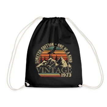 1973 Vintage Geburtstagsgeschenk 1973 Retro 1973 - Turnbeutel - Schwarz - Vorne