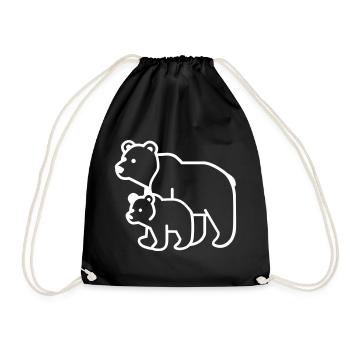 Maman ours, papa ours - Sac de sport léger - noir - Devant