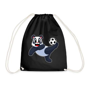Panda Fußballspieler Fußball Sport - Turnbeutel - Schwarz - Vorne