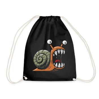 escargot avec des grandes dents - Sac de sport léger - noir - Devant