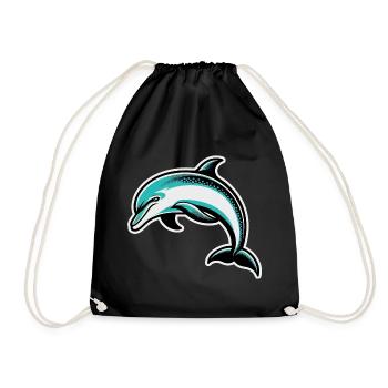 Dolphin - Drawstring Bag - black - Front