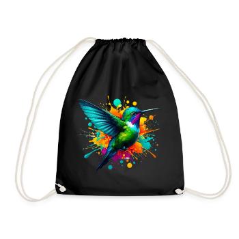 Kolibri - Turnbeutel - Schwarz - Vorne