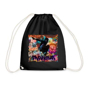Parkour - Drawstring Bag - black - Front