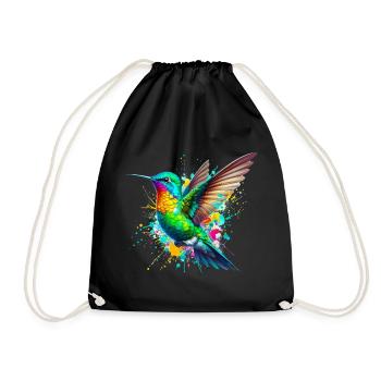 Kolibri - Turnbeutel - Schwarz - Vorne