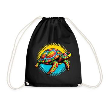 Schildkröte - Turnbeutel - Schwarz - Vorne