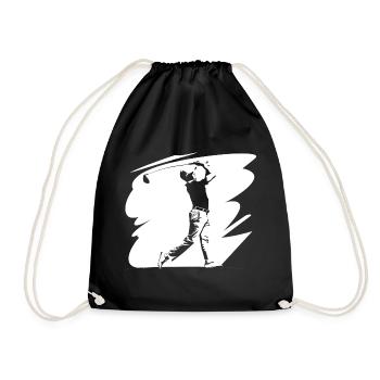 Golfer Skizze - Turnbeutel - Schwarz - Vorne
