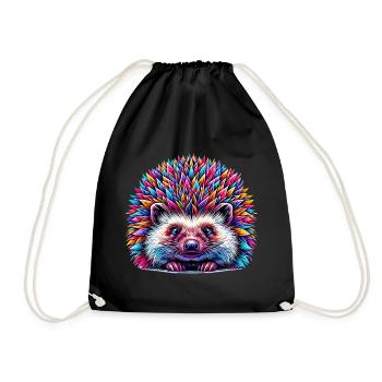 Hedgehog - Drawstring Bag - black - Front