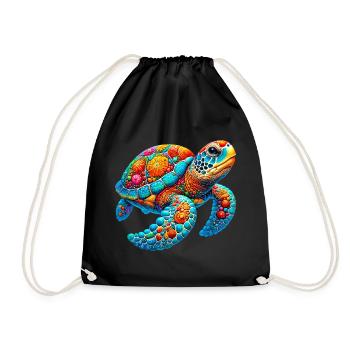 Turtle - Drawstring Bag - black - Front