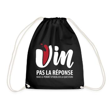 Wine not the solution (dark) - Drawstring Bag - black - Front