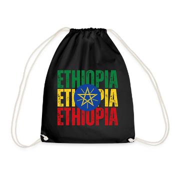 Drapeau éthiopien, fierté éthiopienne - Sac de sport léger - noir - Devant