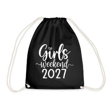 Girls Weekend 2027 lettering - Drawstring Bag - black - Front