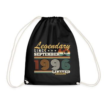 September 1996 Vintage Geburtstagsgeschenk - Turnbeutel - Schwarz - Vorne