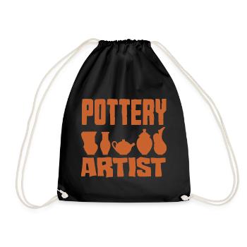 Ceramics Artists Vases Pottery Art - Drawstring Bag - black - Front