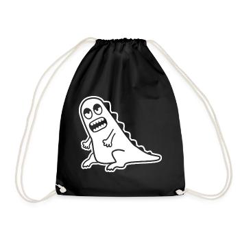 Dino Grrr – T-Rex, Nerd & Comic Style - Drawstring Bag - black - Front