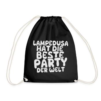 Geschenk für Lampedusa - Turnbeutel - Schwarz - Vorne