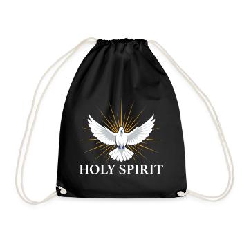 Holy Spirit Dove with Rays Faith Religion - Drawstring Bag - black - Front