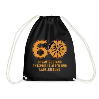 HU November 2025 - 60 Years - Birthday Gift - Drawstring Bag - black - Front