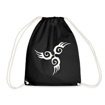 Tatouage de silhouette d’aile tribale - Sac de sport léger - noir - Devant
