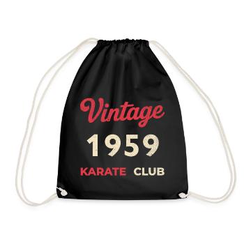 Vintage 1959 – Karate Club Retro Geburtsjahr - Turnbeutel - Schwarz - Vorne