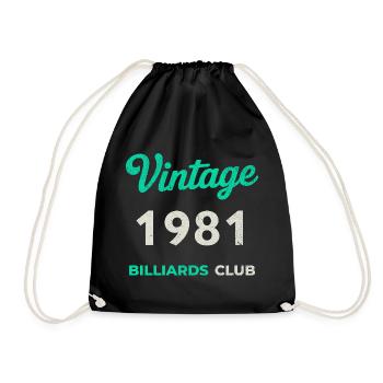 Vintage 1981 – Année de naissance rétro du Billiards Club - Sac de sport léger - noir - Devant