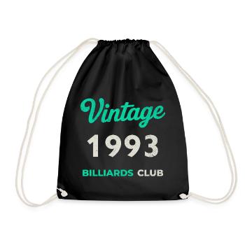 Vintage 1993 – Billiards Club Retro Year of Birth - Drawstring Bag - black - Front