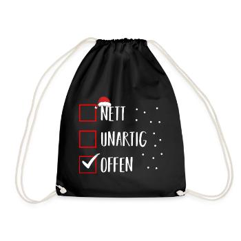 Santa Claus Christmas Time Naughty Christmas - Drawstring Bag - black - Front