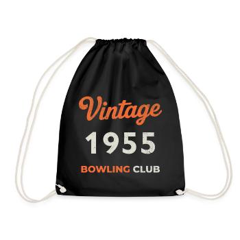 Vintage 1955 – Bowling Club Retro Geburtsjahr - Turnbeutel - Schwarz - Vorne