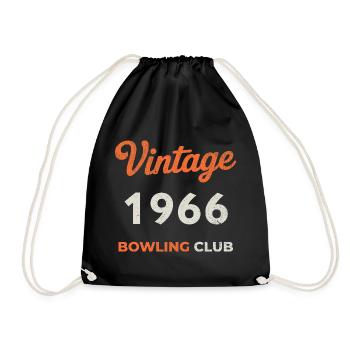 Vintage 1966 – Bowling Club Retro Geburtsjahr - Turnbeutel - Schwarz - Vorne