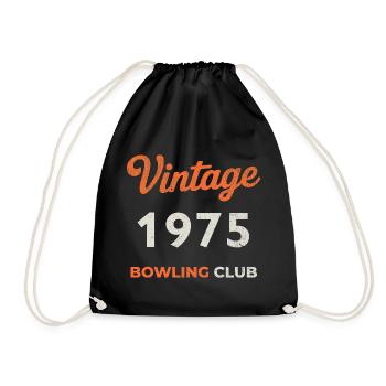 Vintage 1975 – Bowling Club Retro Geburtsjahr - Turnbeutel - Schwarz - Vorne