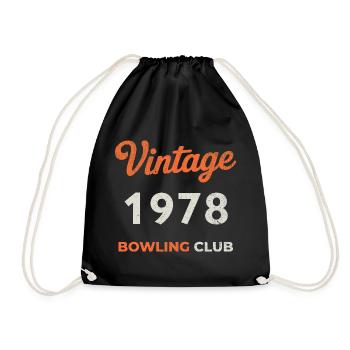 Vintage 1978 – Bowling Club Retro Geburtsjahr - Turnbeutel - Schwarz - Vorne