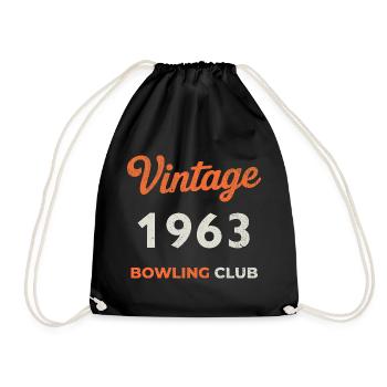 Vintage 1963 – Bowling Club Retro Geburtsjahr - Turnbeutel - Schwarz - Vorne