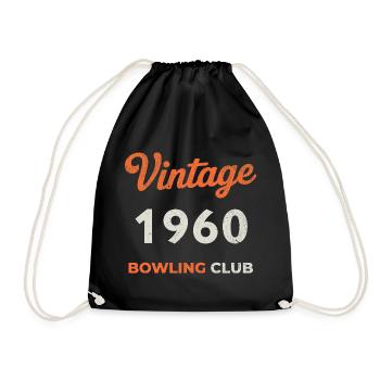 Vintage 1960 – Bowling Club Retro Geburtsjahr - Turnbeutel - Schwarz - Vorne