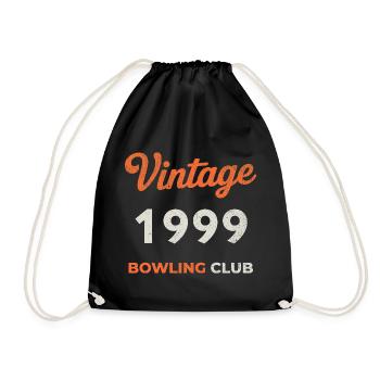 Vintage 1999 – Bowling Club Retro Geburtsjahr - Turnbeutel - Schwarz - Vorne