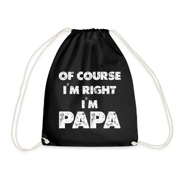 Papa, j’ai toujours raison - Sac de sport léger - noir - Devant