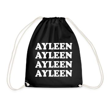 Name Ayleen - Turnbeutel - Schwarz - Vorne