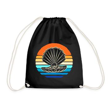 Shell collector shell - Drawstring Bag - black - Front
