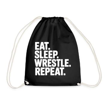 Mange. Dors. Lutte. Répétez. - Sac de sport léger - noir - Devant