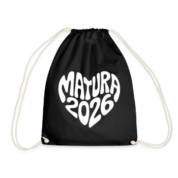 Matura 2026 Herz Form - Turnbeutel - Schwarz - Vorne